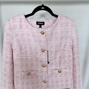 Express Women's Pink Tweed Blazer